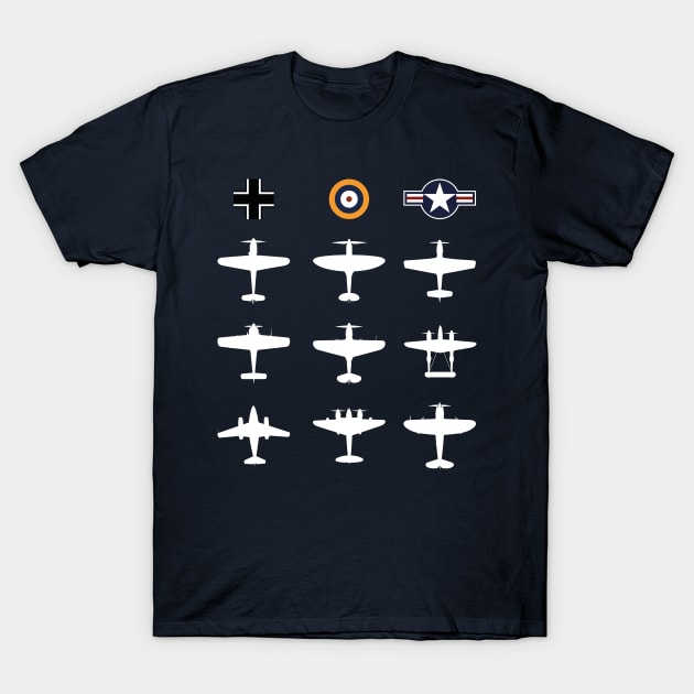 WW2 Warbird GATHERING Messerschmitt Mustang Spitfire Lightning Aviation Pilot Gift T-Shirt by stearman